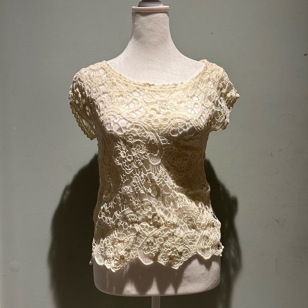 See through lace top